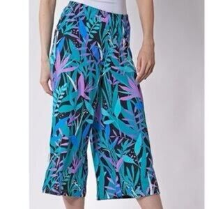 Bob Mackie washable, art, Tropical Print Women's Culottes. Medium